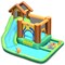 Inflatable Water Slide With Pool Bounce Climb Slide For Kids 3-10 Years Green Blue Orange